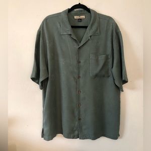 FINAL! TOMMY BAHAMA CLASSIC HAWAIIAN GREEN SEA FOAM CASUAL SHIRT